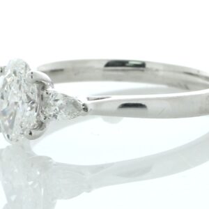 18ct White Gold Three Stone Oval Cut Diamond Ring (0.70) 1.00 Carats