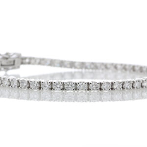 18ct White Gold Tennis Diamond Bracelet 4.00 Carats