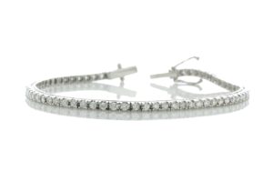 18ct White Gold Tennis Diamond Bracelet 2.37 Carats