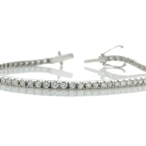 18ct White Gold Tennis Diamond Bracelet 2.37 Carats