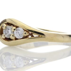 9ct Two Stone Claw Set Diamond Ring 0.18 Carats