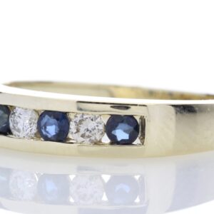 9ct Yellow Gold Channel Set Semi Eternity Diamond Ring (S0.30) 0.25 Carats