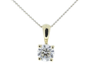 9ct Four Claw Set Diamond Pendant 0.10 Carats