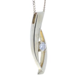 9ct Single Stone Claw Set Diamond Pendant 0.18 Carats