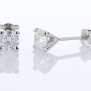 9ct White Gold Single Stone Claw Set Diamond Earring 0.50 Carats