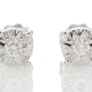 9ct White Gold Single Stone Claw Set Diamond Earring 0.10 Carats