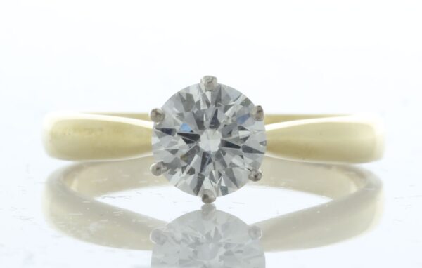 18ct Yellow Gold Single Stone LAB GROWN Diamond Ring 1.01