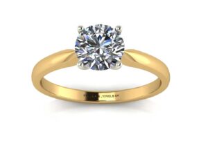 18ct Yellow Gold Single Stone Claw Set Diamond Ring D SI 0.25 Carats