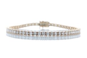 18ct Rose Gold Tennis Diamond Bracelet 4.33 Carats