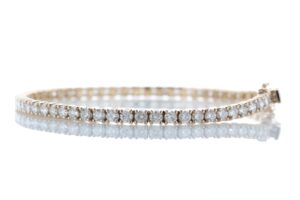 18ct Rose Gold Tennis Diamond Bracelet 4.33 Carats