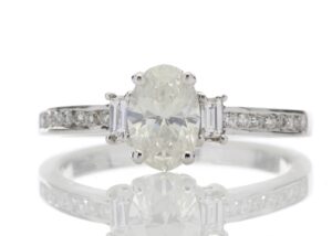 18ct Single Stone Claw Set With Stone Set Shoulders Diamond Ring (0.81) 1.05 Carats