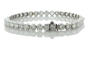 18ct White Gold Tennis Diamond Bracelet 13.01 Carats