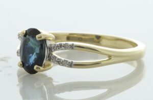 9ct Yellow Gold Diamond And Sapphire Ring (S0.96) 0.03