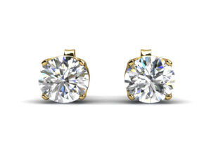 9ct Yellow Gold Single Stone Four Claw Set Diamond Earring 0.25 Carats