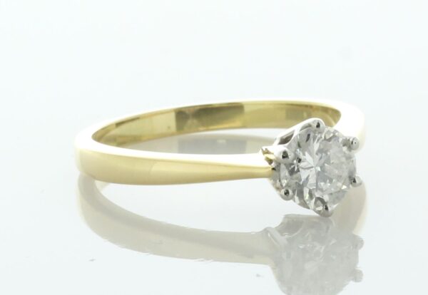 18ct Yellow Gold Single Stone Six Claw Set Diamond Ring 0.79 - Image 2