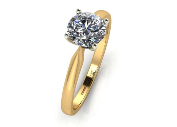 18ct Yellow Gold Single Stone Claw Set Diamond Ring D VS 0.20 Carats - Image 3