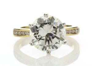 18ct Yellow Gold Single Stone Claw Set Diamond Ring 4.13