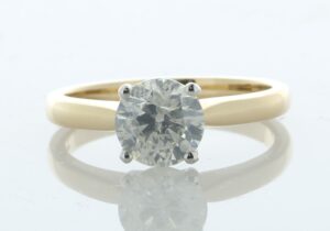 18ct Yellow Gold Single Stone Prong Set Diamond Ring 1.30