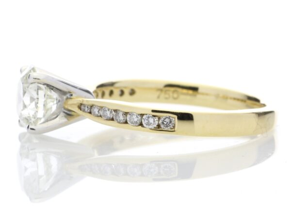 18ct Yellow Gold Single Stone Diamond Ring With Stone Set Shoulders (1.11) 1.28 Carats - Image 3