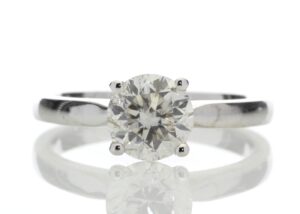 18ct White Gold Single Stone Claw Set Diamond Ring 2.05 Carats