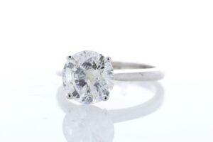 18ct White Gold Single Stone Prong Set Diamond Ring 3.00 Carats