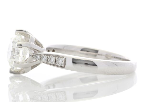 18ct White Gold Single Stone Diamond Ring With Stone Set Shoulders (1.50) 1.61 Carats - Image 3