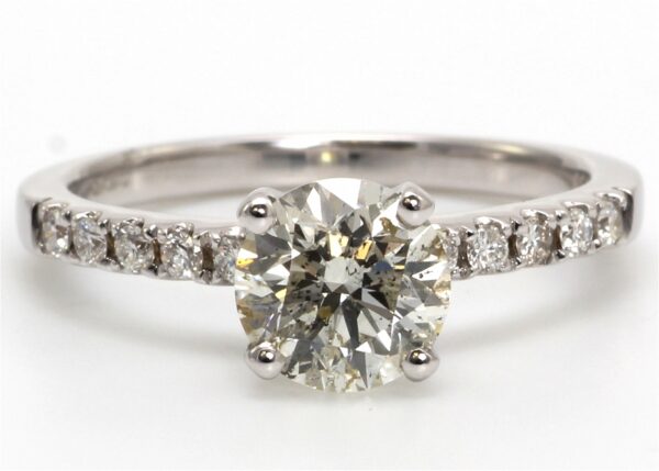 18ct White Gold Single Stone With Stone Set Shoulders Diamond Ring (1.25) 1.45 Carats - Image 6