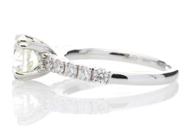 18ct White Gold Single Stone Diamond Ring With Stone Set Shoulders (1.51) 1.97 Carats - Image 3