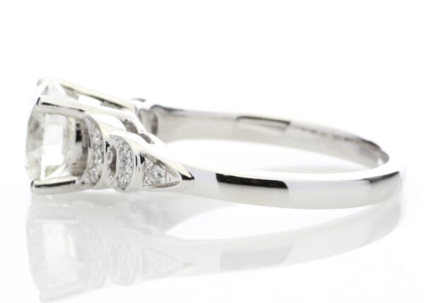 18ct White Gold Single Stone Claw Set With Stone Set Shoulders Diamond Ring (1.55) 1.63 Carats - Image 3