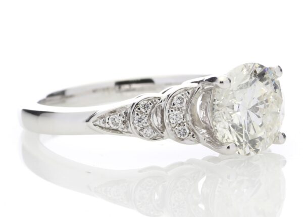 18ct White Gold Single Stone Claw Set With Stone Set Shoulders Diamond Ring (1.55) 1.63 Carats - Image 4