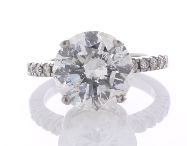 18ct White Gold Single Stone With Stone Set Shoulders Diamond Ring (5.01) 5.19