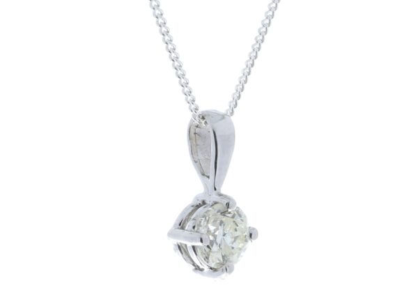 18ct White Gold Single Stone Four Claw Set Diamond Pendant 0.50 Carats - Image 2