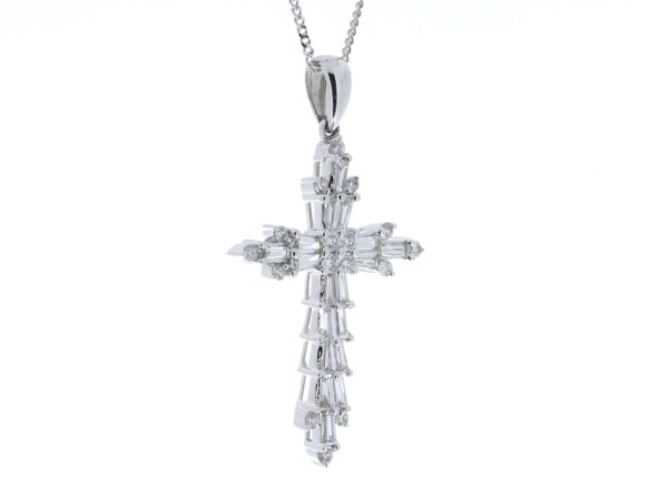 18ct White Gold Diamond Cross Pendant (0.70) 0.94 Carats - Image 2