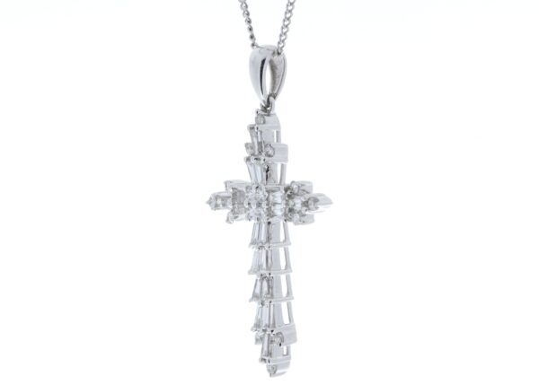 18ct White Gold Diamond Cross Pendant (0.70) 0.94 Carats - Image 4