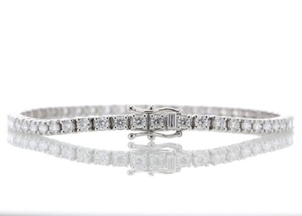 18ct White Gold Tennis Diamond Bracelet 2.50 Carats - Image 2