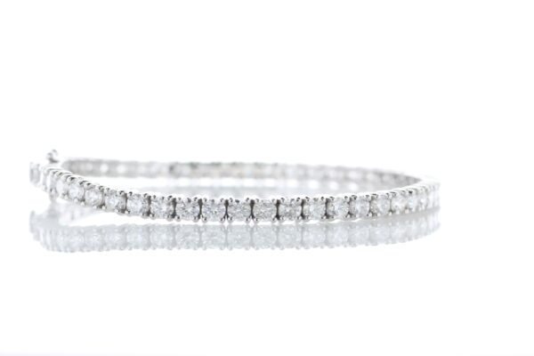 18ct White Gold Tennis Diamond Bracelet 6.50 Carats - Image 4