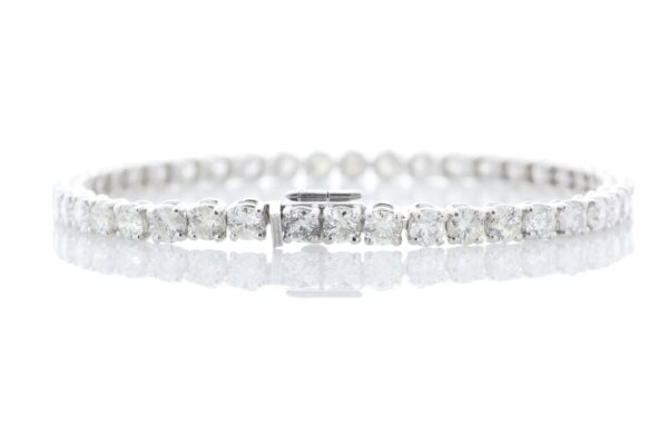 18ct White Gold Tennis Diamond Bracelet 9.03 Carats - Image 3