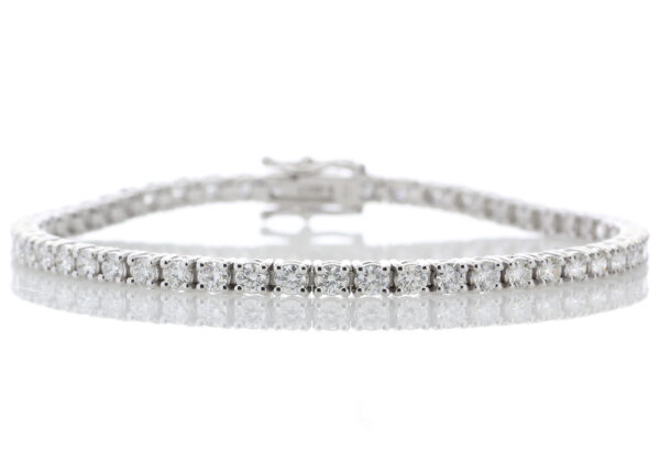 18ct White Gold Tennis Diamond Bracelet 4.00 Carats - Image 3