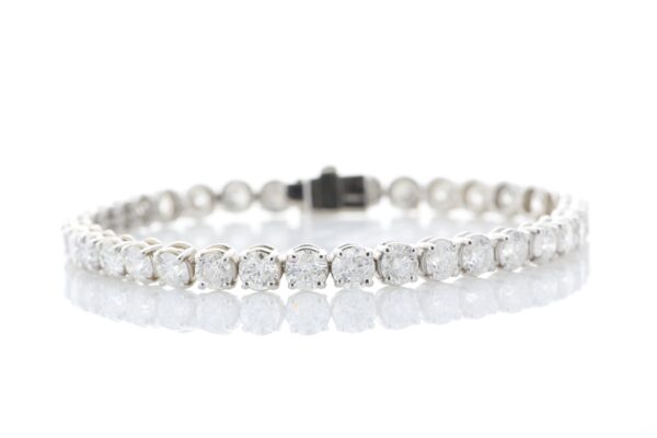 18ct White Gold Tennis Diamond Bracelet 10.00 Carats - Image 4