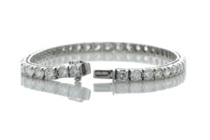 18ct White Gold Tennis Diamond Bracelet 9.23 Carats