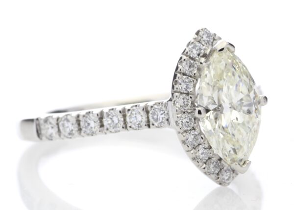 Platinum Single Stone Marquise Cut Diamond Ring (1.04) 1.43 Carats - Image 4