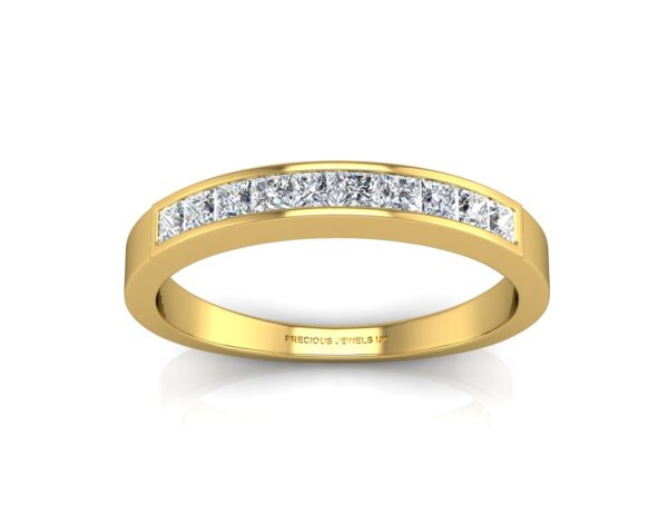 9ct Channel Set Semi Eternity Diamond Ring 0.50 Carats - Image 3