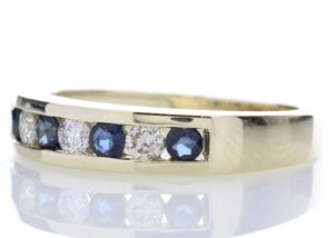 9ct Yellow Gold Channel Set Semi Eternity Diamond Ring (S0.30) 0.25 Carats