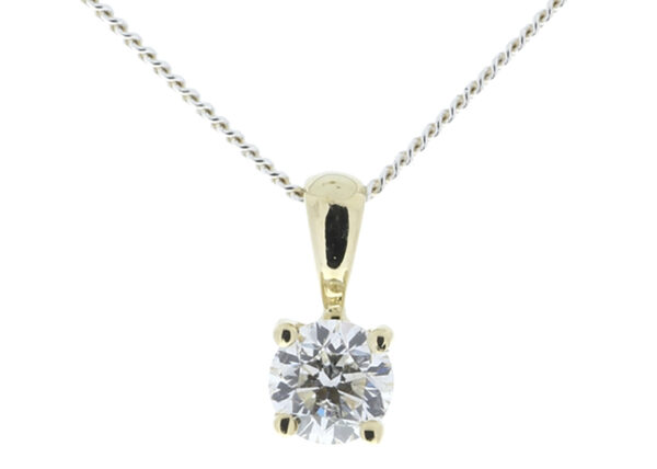 9ct Four Claw Set Diamond Pendant 0.15 Carats