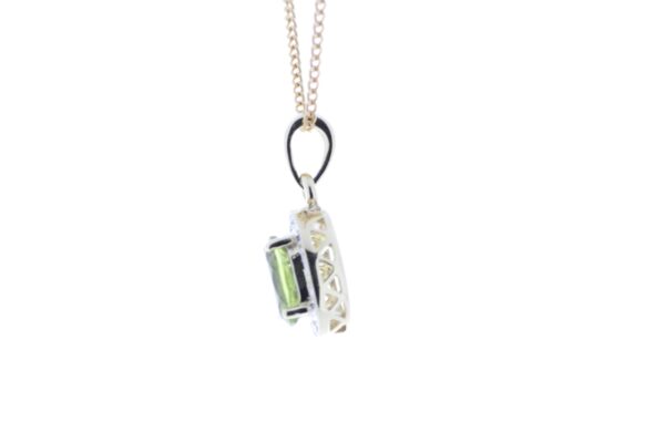 9ct Yellow Gold Diamond And Peridot Pendant (P0.75) 0.11 - Image 3