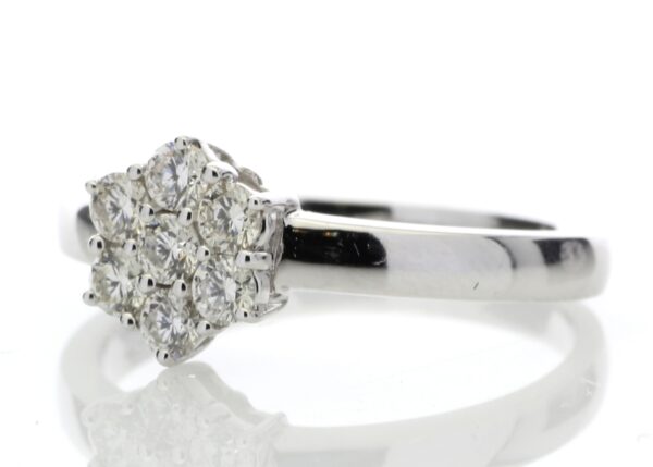 9ct White Gold Diamond Cluster Ring 0.45 Carats - Image 2