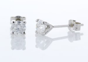 9ct White Gold Single Stone Claw Set Diamond Earring 0.50 Carats