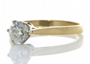 18ct Yellow Gold Brilliant Cut Diamond Engagement Ring 0.61 Carats