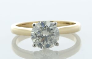 18ct Yellow Gold Single Stone Prong Set Diamond Ring 1.58