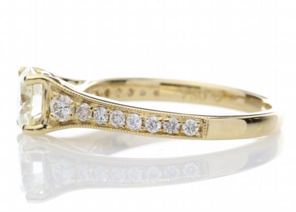 18ct Yellow Gold Single Stone Diamond Ring With Stone Set Shoulders (0.75) 1.06 Carats - Image 3